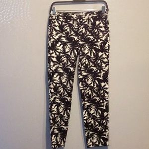 Smart Set black/white palm tree print pants size 2